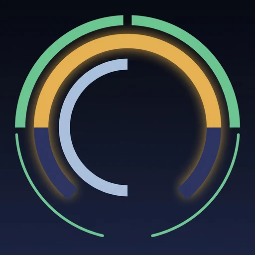 Solander app icon — a gold arc under a solander line on a night sky